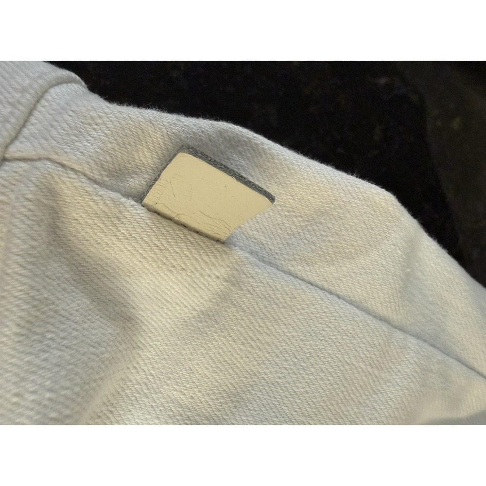 KARL LAGERFELD PARIS Ruffled Denim Jacket White Women's Medium Stretch - Picture 8 of 15